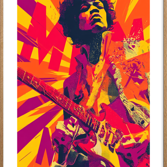 Elektrisk smag af sol - Oak Frame, With White Border