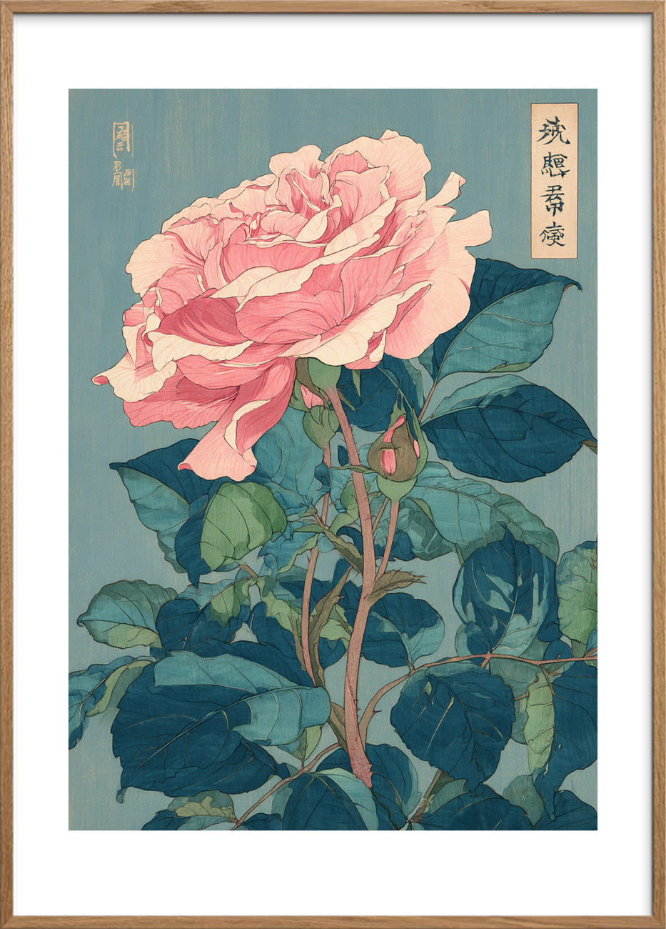 Duft af blød silke - Oak Frame, With White Border