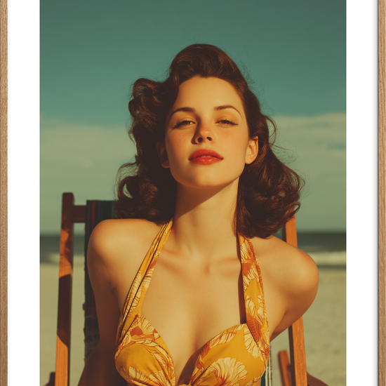 Smagen af salt og sol - Oak Frame, With White Border