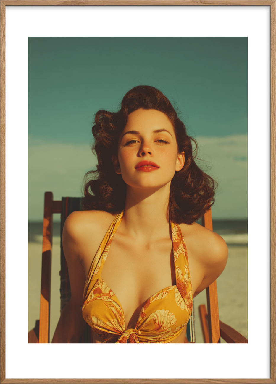 Smagen af salt og sol - Oak Frame, With White Border