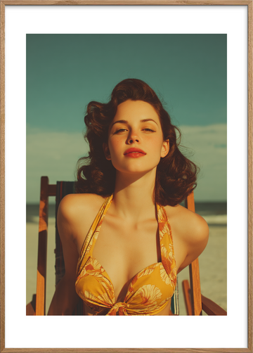 Smagen af salt og sol - Oak Frame, With White Border