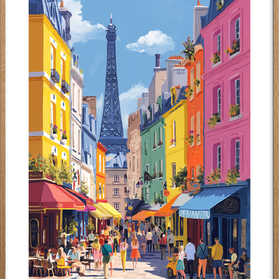 Smagen af sommer - Oak Frame, With White Border