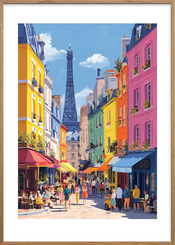 Smagen af sommer - Oak Frame, With White Border