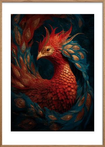 Ildens sagte sang - Oak Frame, With White Border