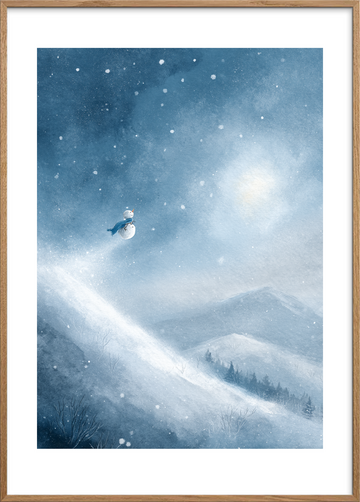 Vinden smager af frost - Oak Frame, With White Border