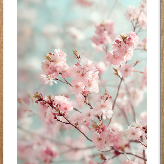 Forårets bløde hvisken - Oak Frame, With White Border