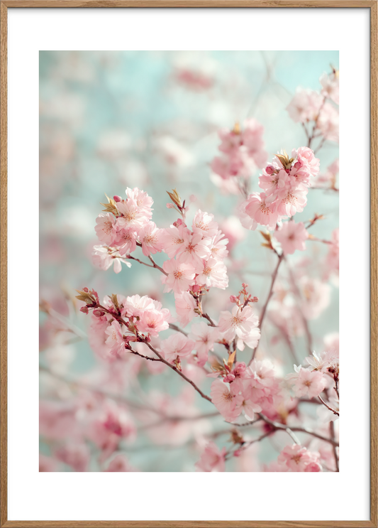 Forårets bløde hvisken - Oak Frame, With White Border