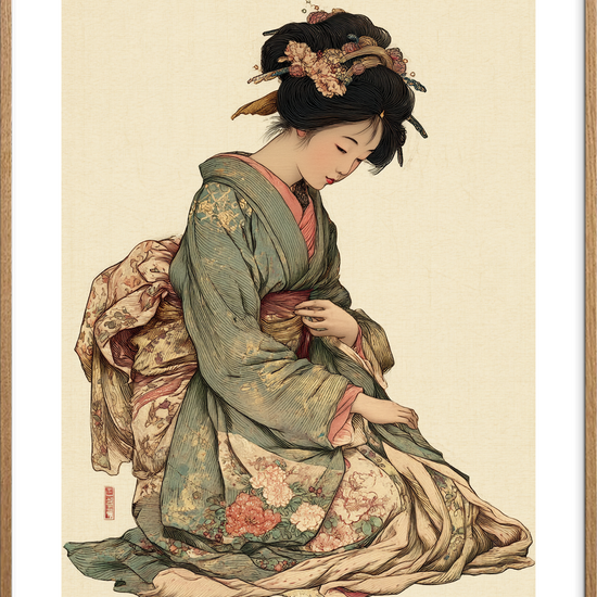 Silkets hvisken - Oak Frame, With White Border