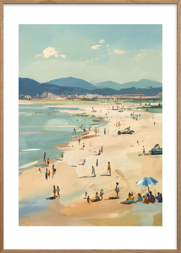 Saltets hvisken ved kysten - Oak Frame, With White Border