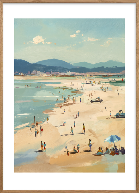 Saltets hvisken ved kysten - Oak Frame, With White Border