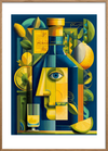 Bittert sus af citron - Oak Frame, With White Border
