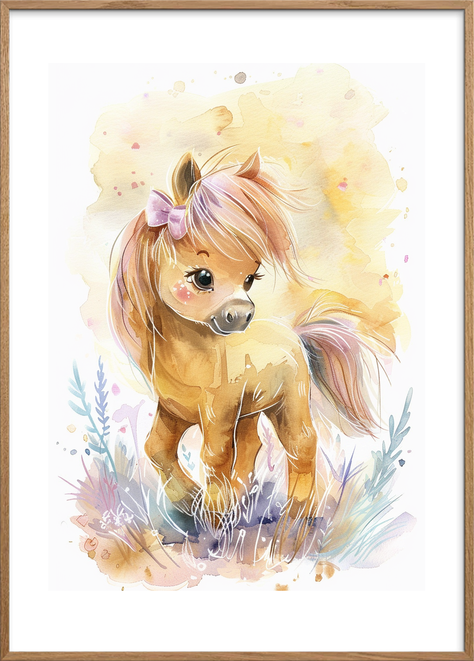 Smag af sommerlys - Oak Frame, With White Border