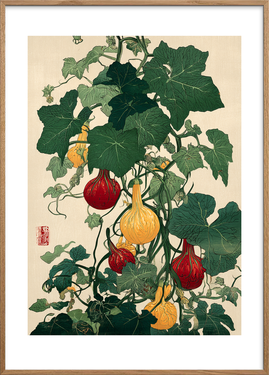 Hængende klang af modenhed - Oak Frame, With White Border