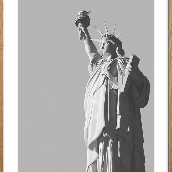 Frihedens kolde hvisken - Oak Frame, With White Border