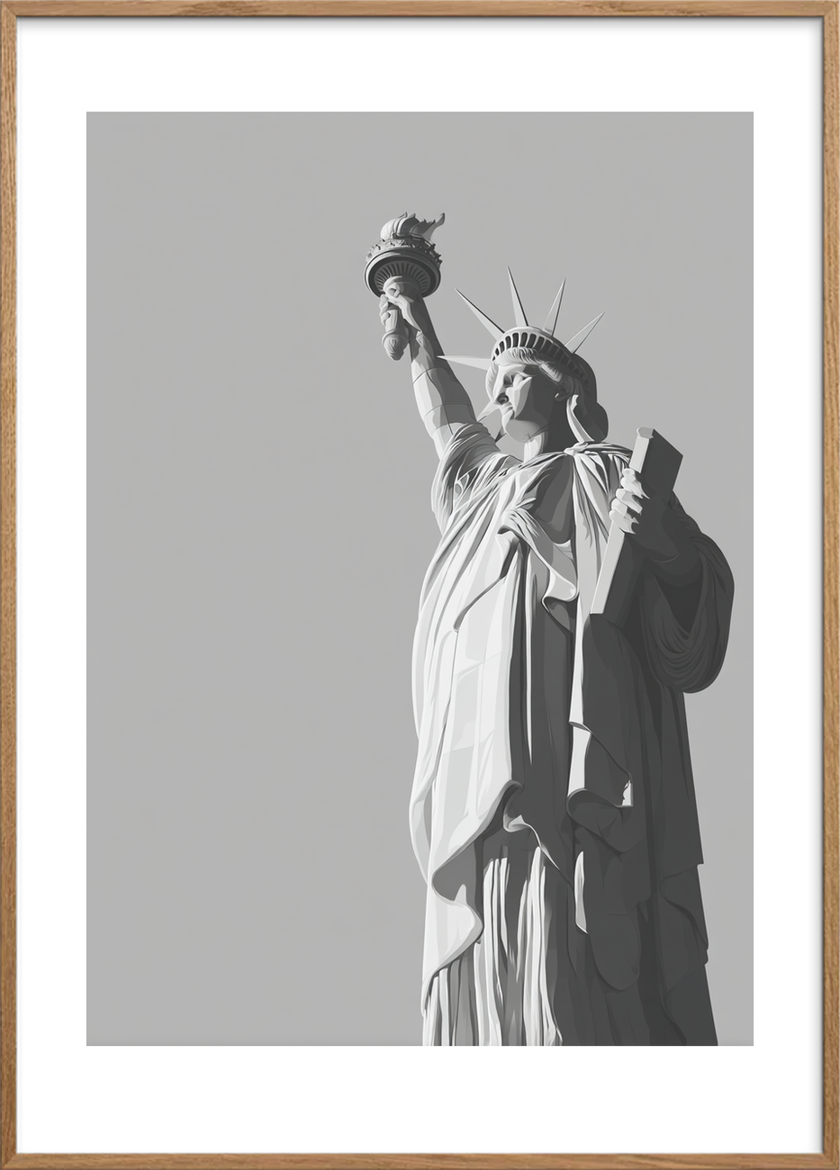 Frihedens kolde hvisken - Oak Frame, With White Border