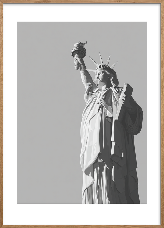 Frihedens kolde hvisken - Oak Frame, With White Border