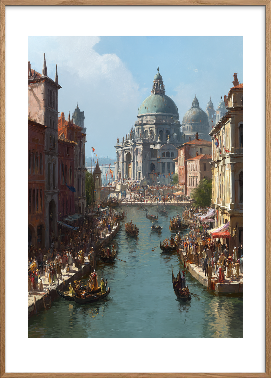 Vandets sang under fødderne - Oak Frame, With White Border