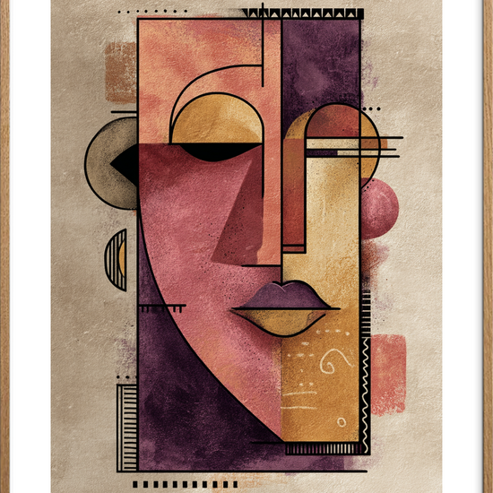 Gylden hvisken bag masken - Oak Frame, With White Border