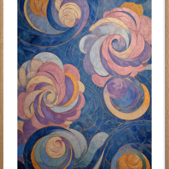 Himlens sagte farvesus - Oak Frame, With White Border