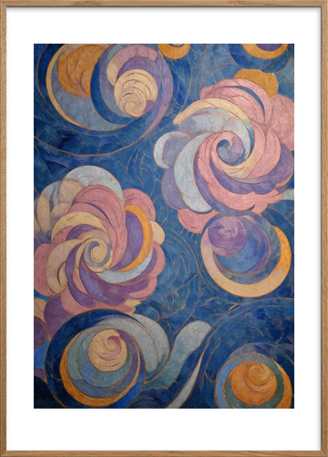 Himlens sagte farvesus - Oak Frame, With White Border