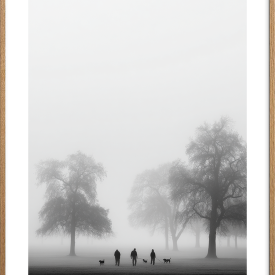 Stumhedens bløde fodtrin - Oak Frame, With White Border