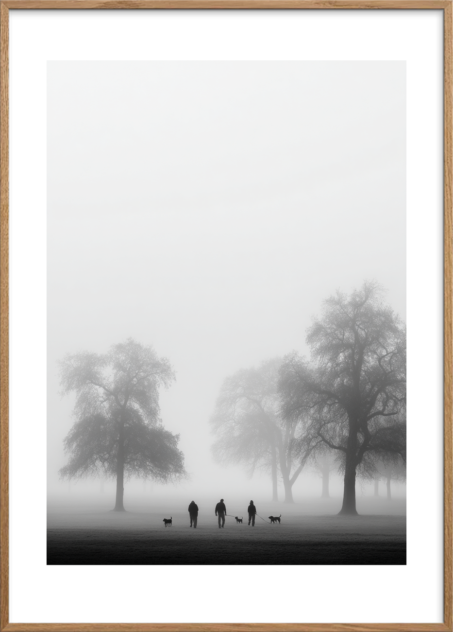 Stumhedens bløde fodtrin - Oak Frame, With White Border