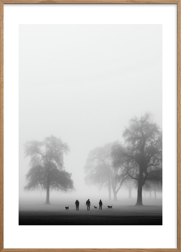 Stumhedens bløde fodtrin - Oak Frame, With White Border