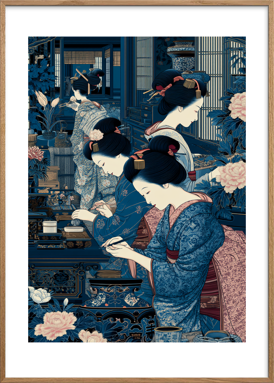 Børstens bløde sus - Oak Frame, With White Border