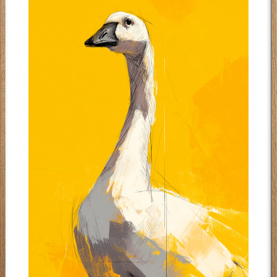 Et silkeblødt kald - Oak Frame, With White Border