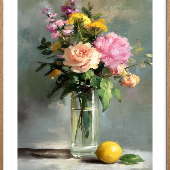 Duft af fløjl og citron - Oak Frame, With White Border