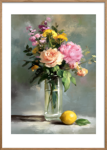 Duft af fløjl og citron - Oak Frame, With White Border