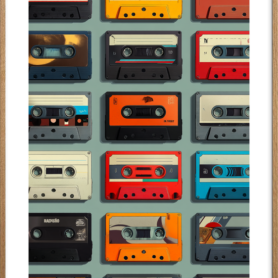 Magnetbåndets støvede rytmer - Oak Frame, With White Border