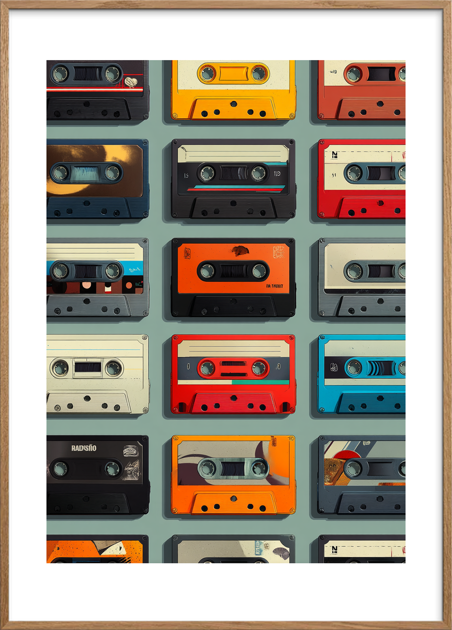 Magnetbåndets støvede rytmer - Oak Frame, With White Border