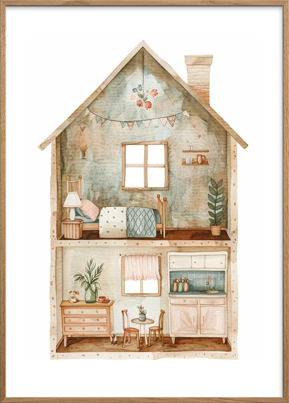 Duft af hjemmebag og efterår - Oak Frame, With White Border