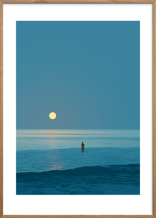 Saltens stille sang - Oak Frame, With White Border