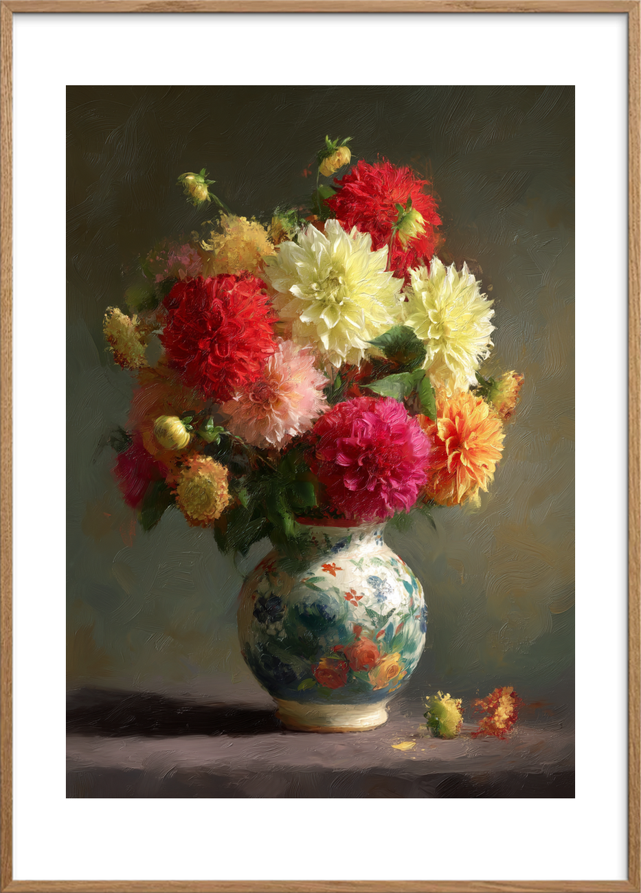 Duft af sommeraftens symfoni - Oak Frame, With White Border