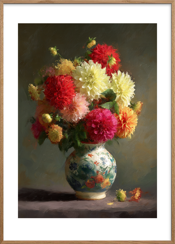 Duft af sommeraftens symfoni - Oak Frame, With White Border