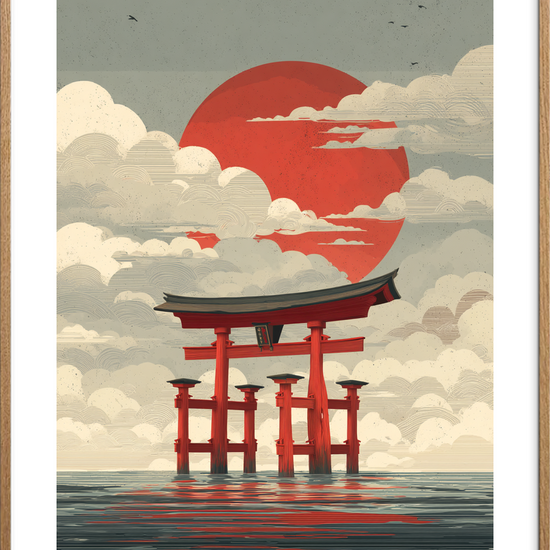 Solen smager af salt - Oak Frame, With White Border