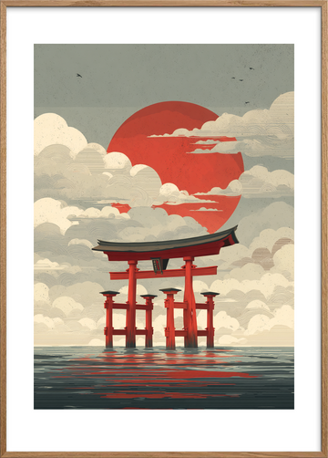 Solen smager af salt - Oak Frame, With White Border