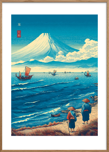 Bølgens kolde hvisken - Oak Frame, With White Border