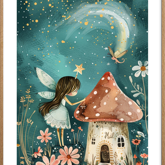 Stjernestøvets hvisken - Oak Frame, With White Border