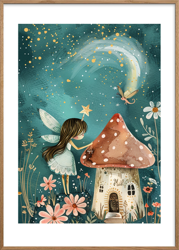 Stjernestøvets hvisken - Oak Frame, With White Border