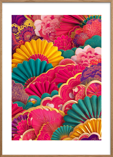 Silke under fingrene - Oak Frame, With White Border