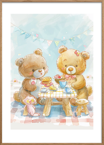 Smagens blide kram - Oak Frame, With White Border