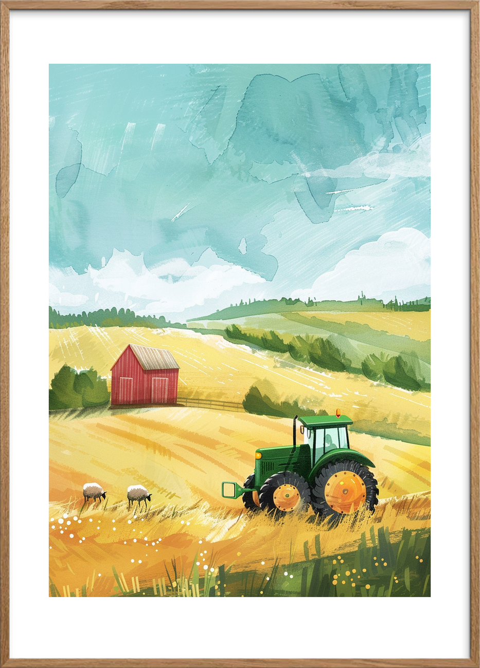 Vindens gyldne hvisken - Oak Frame, With White Border