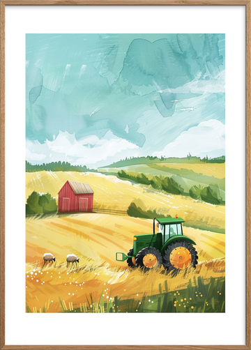 Vindens gyldne hvisken - Oak Frame, With White Border