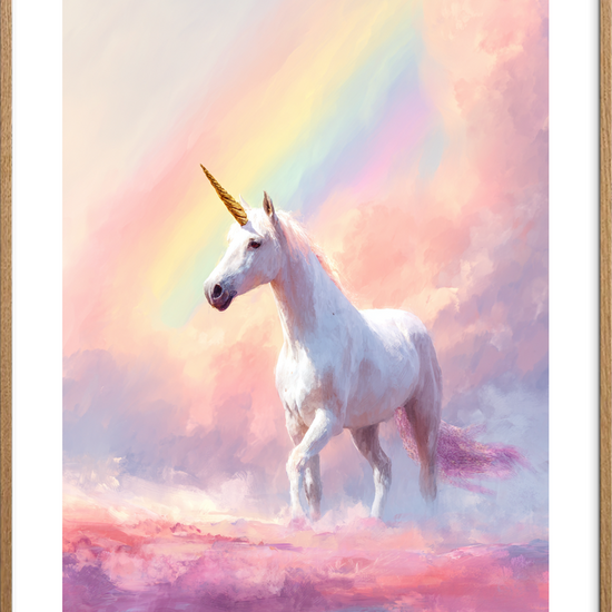 Guldhornets sagte klang - Oak Frame, With White Border