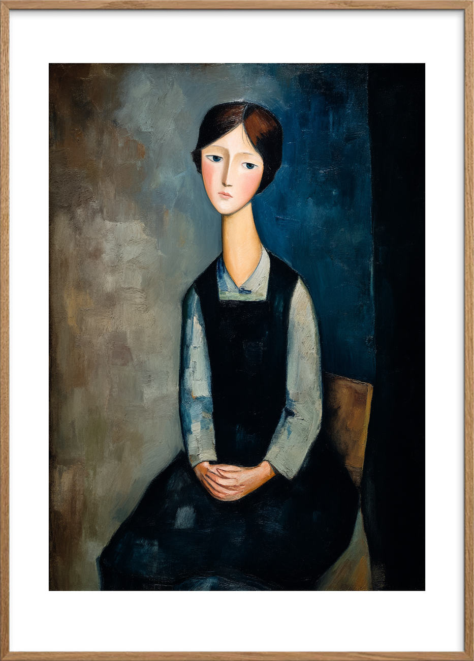 Stilhedens bløde ekko - Oak Frame, With White Border