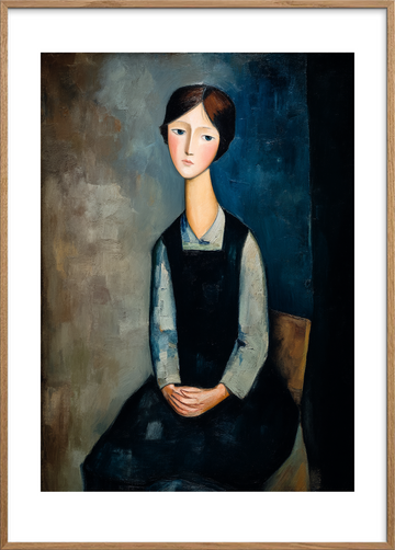 Stilhedens bløde ekko - Oak Frame, With White Border