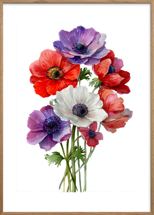 Hviskende farveklang - Oak Frame, With White Border